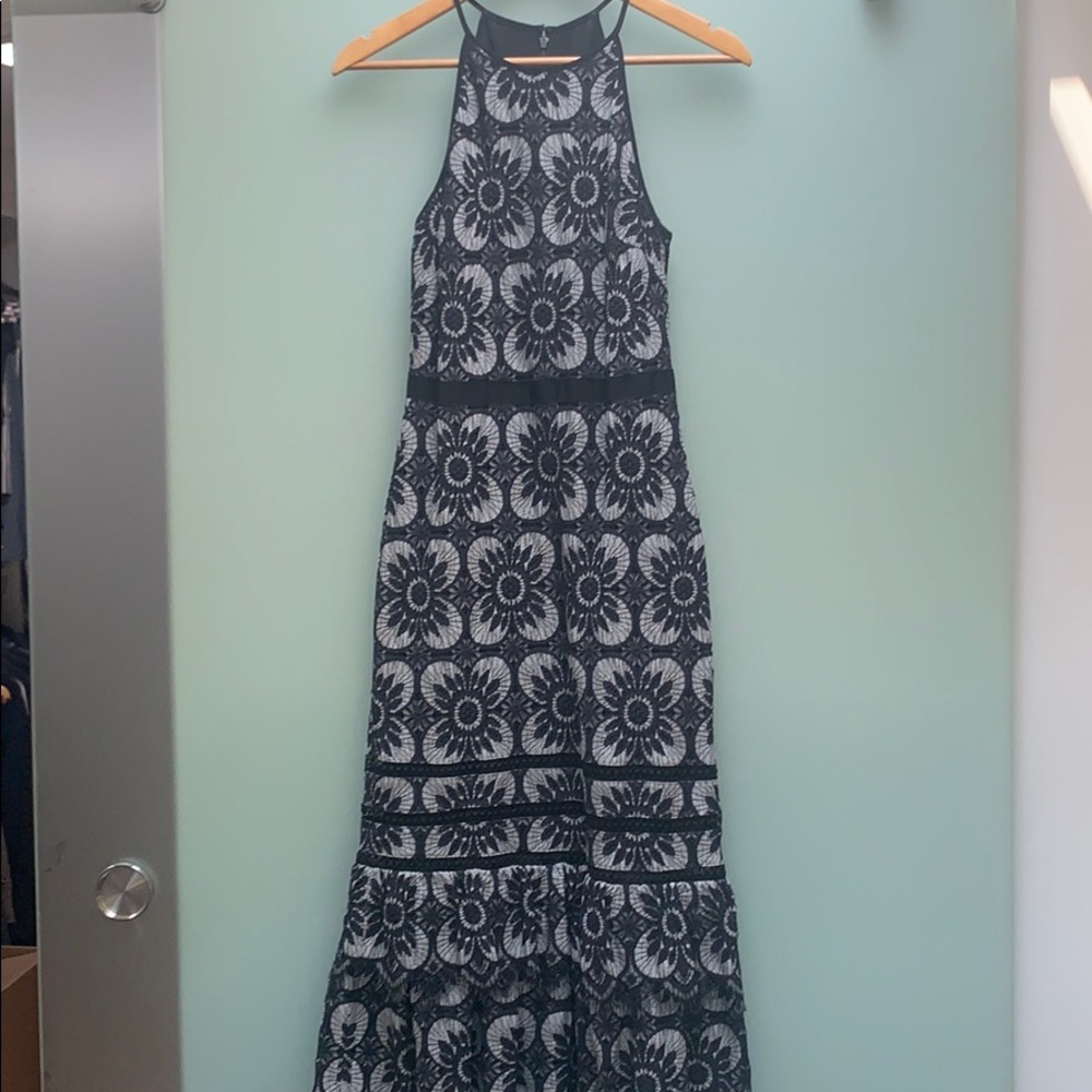 Lace and ribbon halter dress